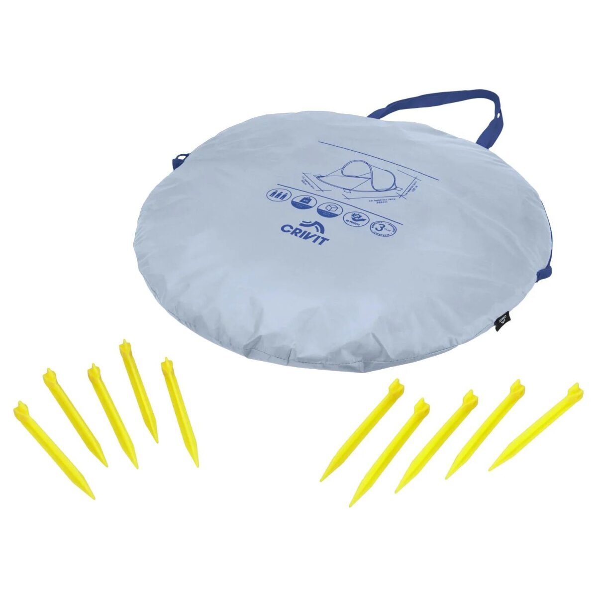 CRIVIT Pop-up-Strandmuschel (hellbau) gut