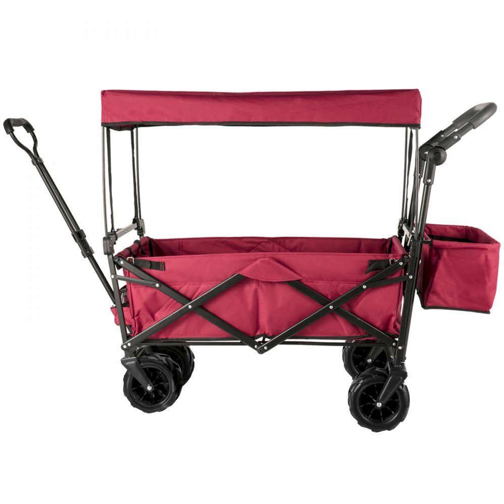 Camion Pliable Camion Pliant Noir Toit Amovible Camion Pliant en Tissu Oxford 600D Grande Roue Camion Pliant Portable Poignée réglable Convient pour Les Sports de Jardin de Plage
