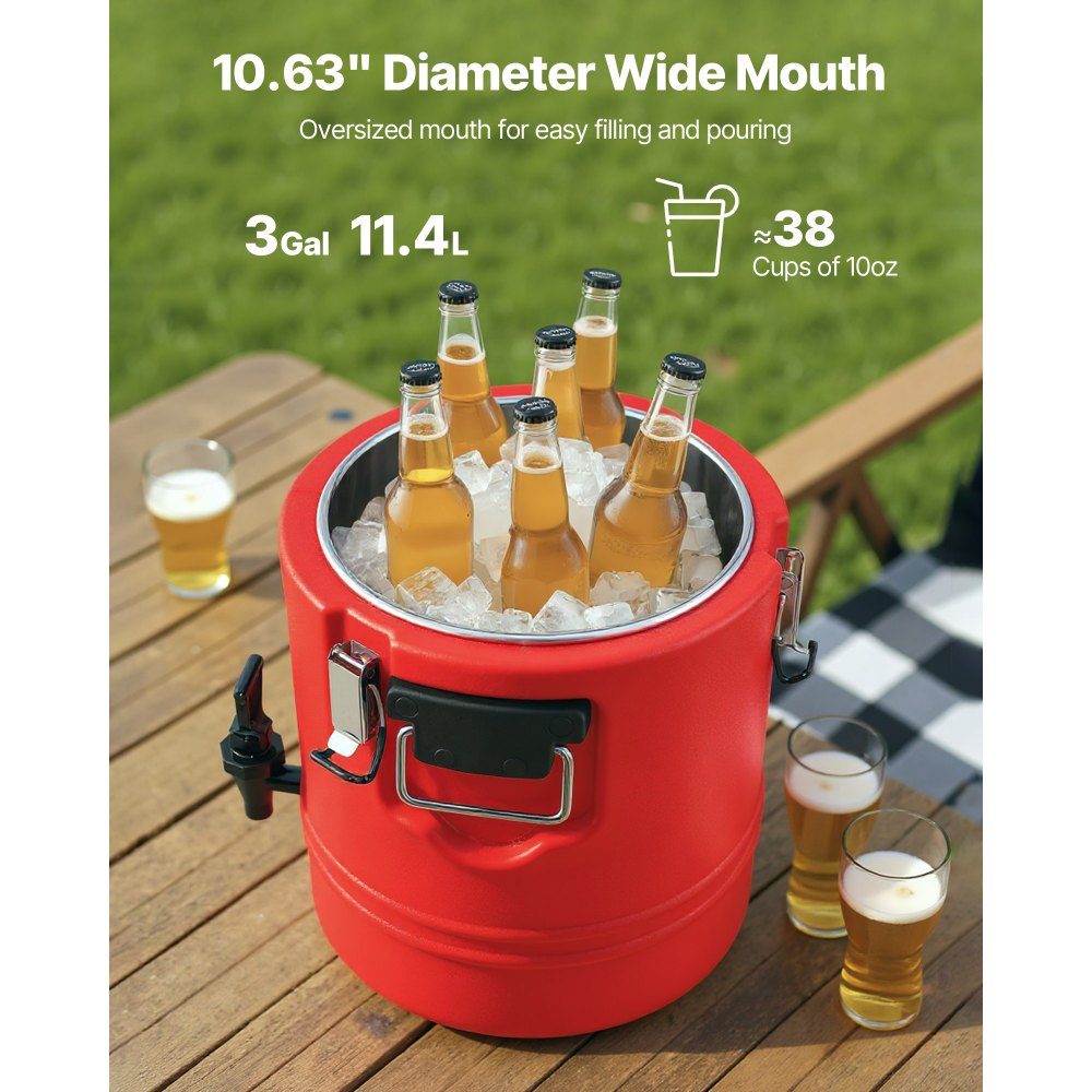 Distributeur de boissons isothermes 11,4 L Distributeur de boissons chaudes et froides avec robinet Pichet de refroidissement de qualité alimentaire avec 304-Edelstahl-Innenraum pour thé café restaurant