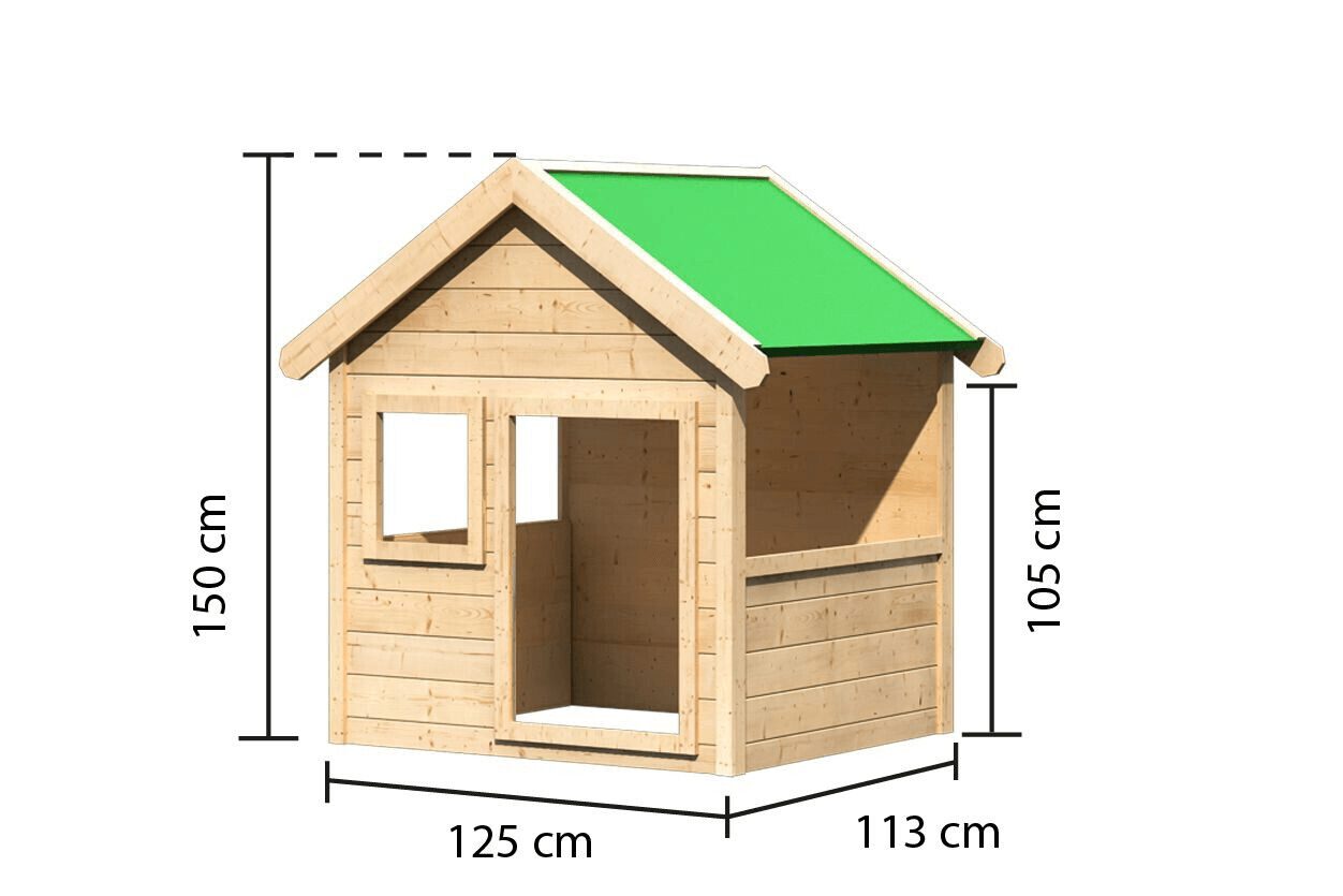 Kinderspielhaus Holzspielhaus Natur Komplettset