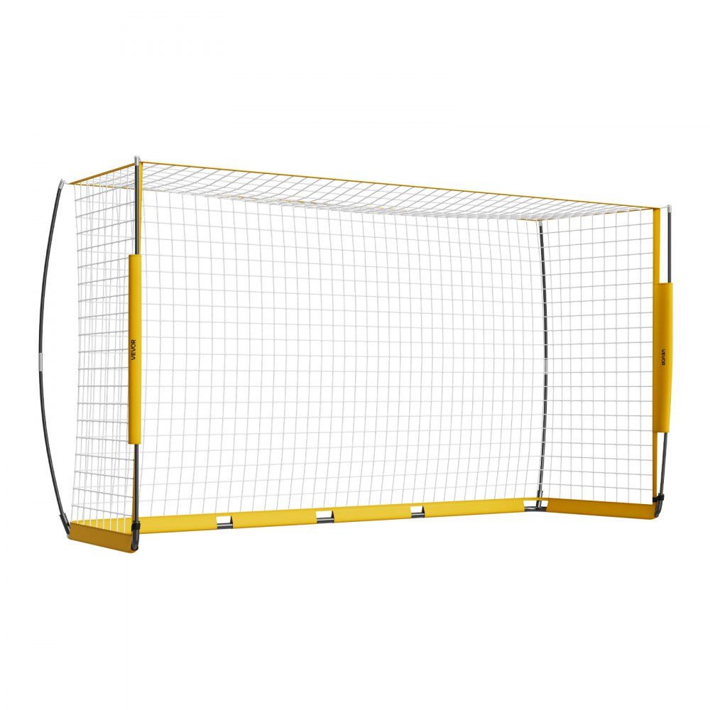 Portable Soccer Goal Soccer Goal Soccer Net 12x6ft Garden Large Practice Soccer Net Training Goal Set with Steel Fiberglass Structure All Weather Soccer Goals with Carry Bag Yellow
