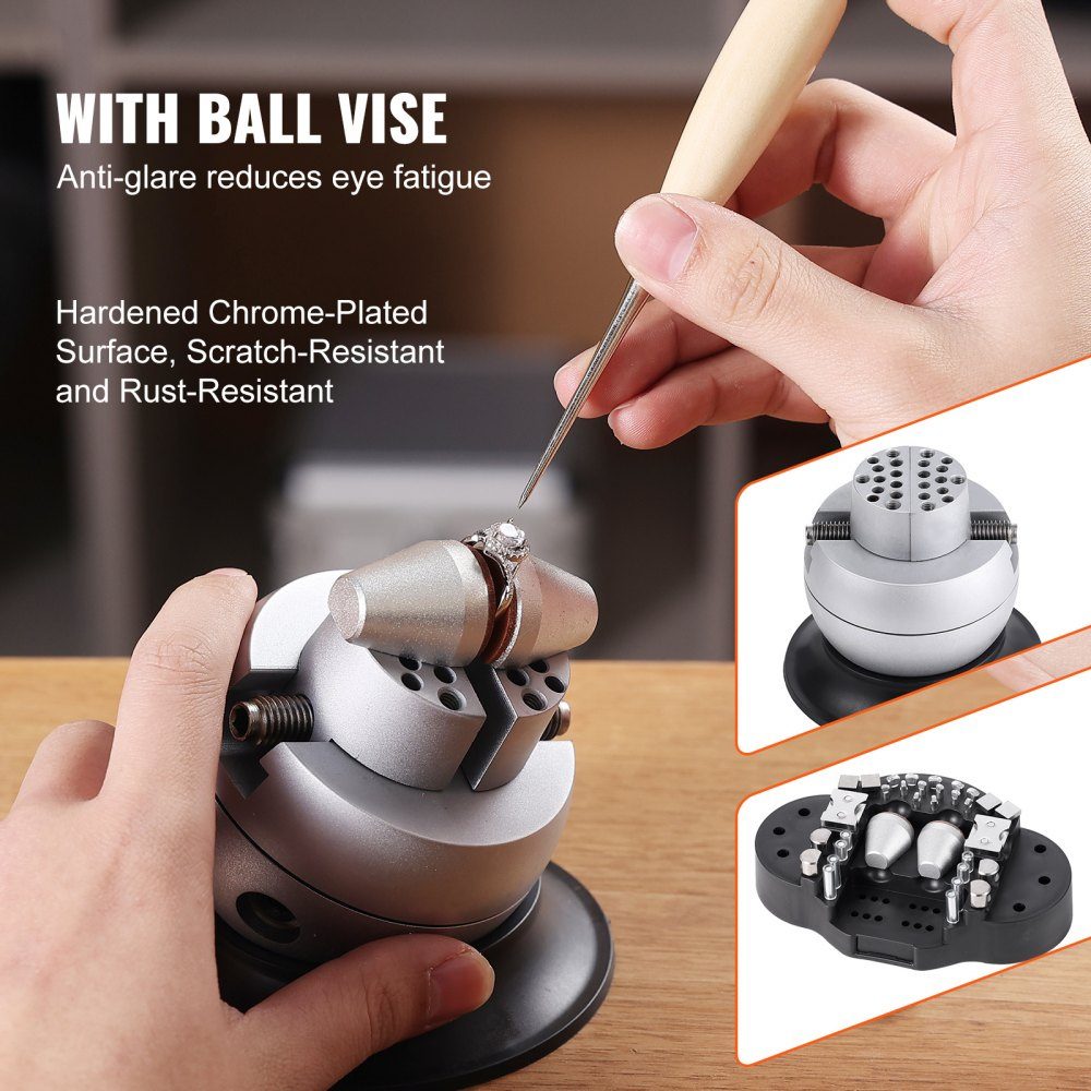 Multidirektionales Mikroskop mit Federhalter, Schmuckmikroskop mit 7- bis 45-facher Vergrößerung, Mikro-Schmuck-Intarsienständer mit integriertem USB-Ring-LED-Licht und 360°-Kugelschraubstock, für Schmuck-Intarsien