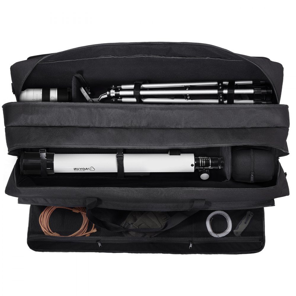 Telescope Bag, 1040mm Large Telescope Carry Bag with Fixed Buckles, Multiple Pockets and Removable Divider, Telescope Carry Bag for Optical Tube and Tripod, Counterweight Bag