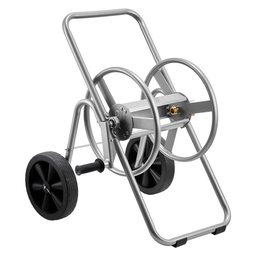 Chariot à tuyau, 6096/9144 cm, chariot à tuyau d'arrosage avec deux roues en PU, poignée et panier en maille robuste, enrouleur de tuyau, enrouleur de tuyau mobile pour l'irrigation du jardin, lavage de voiture, 530 x 650 x 740 mm