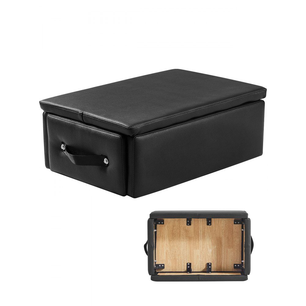 Pilates Reformer Box (625 x 435 x 240 mm) Boîte de siège Pilates Reformer pour exercices, accessoires de Pilates en PU et bois de haute qualité, améliore la force, l'équilibre, l'amplitude de mouvement, noir