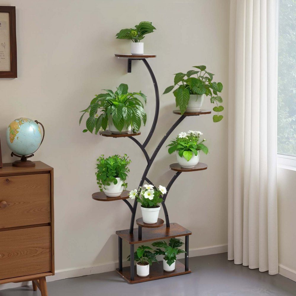Plant Stand with Grow Lights, 8 Tier Plant Shelf Flower Stand, 3 Timers and 10 Brightness Levels, Flower Shelf Decoration for Living Room and Balcony, 920x310x1575mm