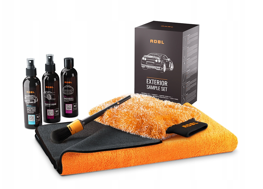 ADBL Exterieur monsterset een set cosmetica en accessoires voor lakverzorging