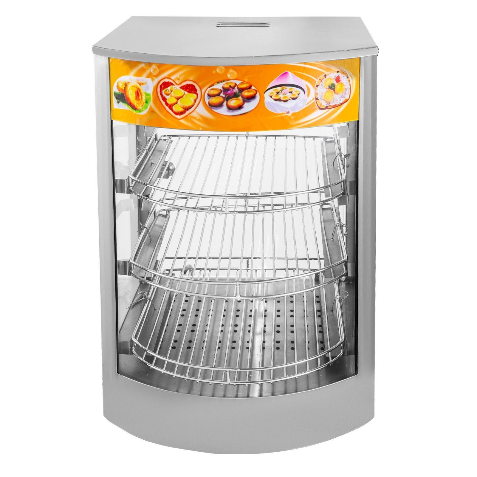 Wärmeschrank, Speisenwärmer 304, 350 x 420 x 520 mm, für Bäckereien, Cafés, Fast-Food-Restaurants usw., elektrisch, gewerblich, aus Edelstahl