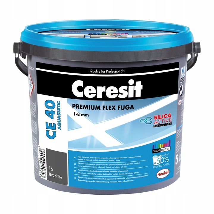 Fuga elastyczna Ceresit CE 40 grafit 5 kg Fuga elastyczna Ceresit CE 40 grafit 5 kg