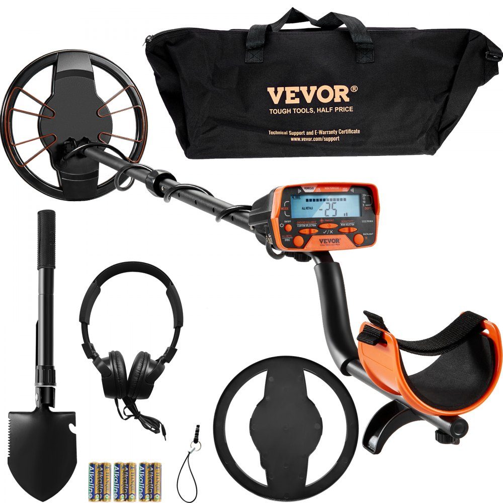 Metal Detector Set for Adults, Multifunctional Professional Detector with 7 Modes, Metal Detector, Waterproof 10" Coil for Greater Depth, with Shovel and Carry Bag
