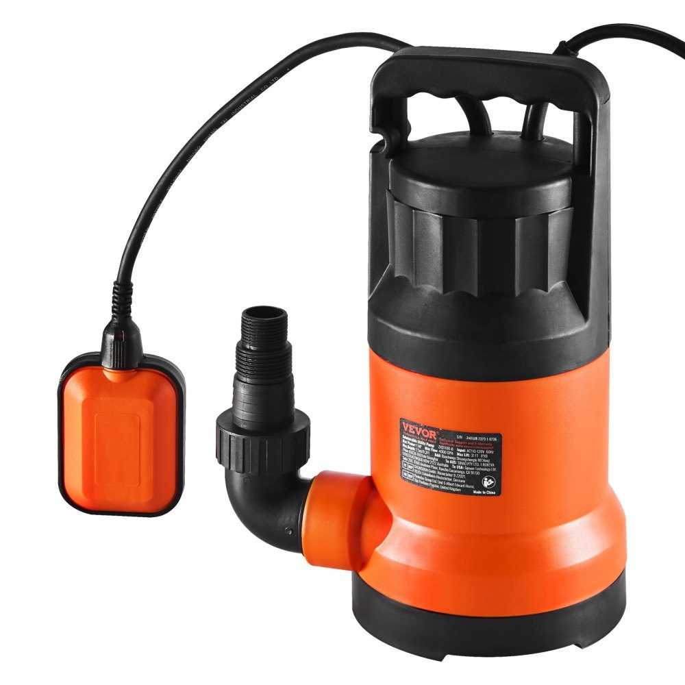 Dirty Water Pump 700W 15700L/H High Flow 10.1m Head Submersible Pump Portable Water Pump with 3m Power Cord for Pumping Water from Swimming Pool, Garden Pond, Basement