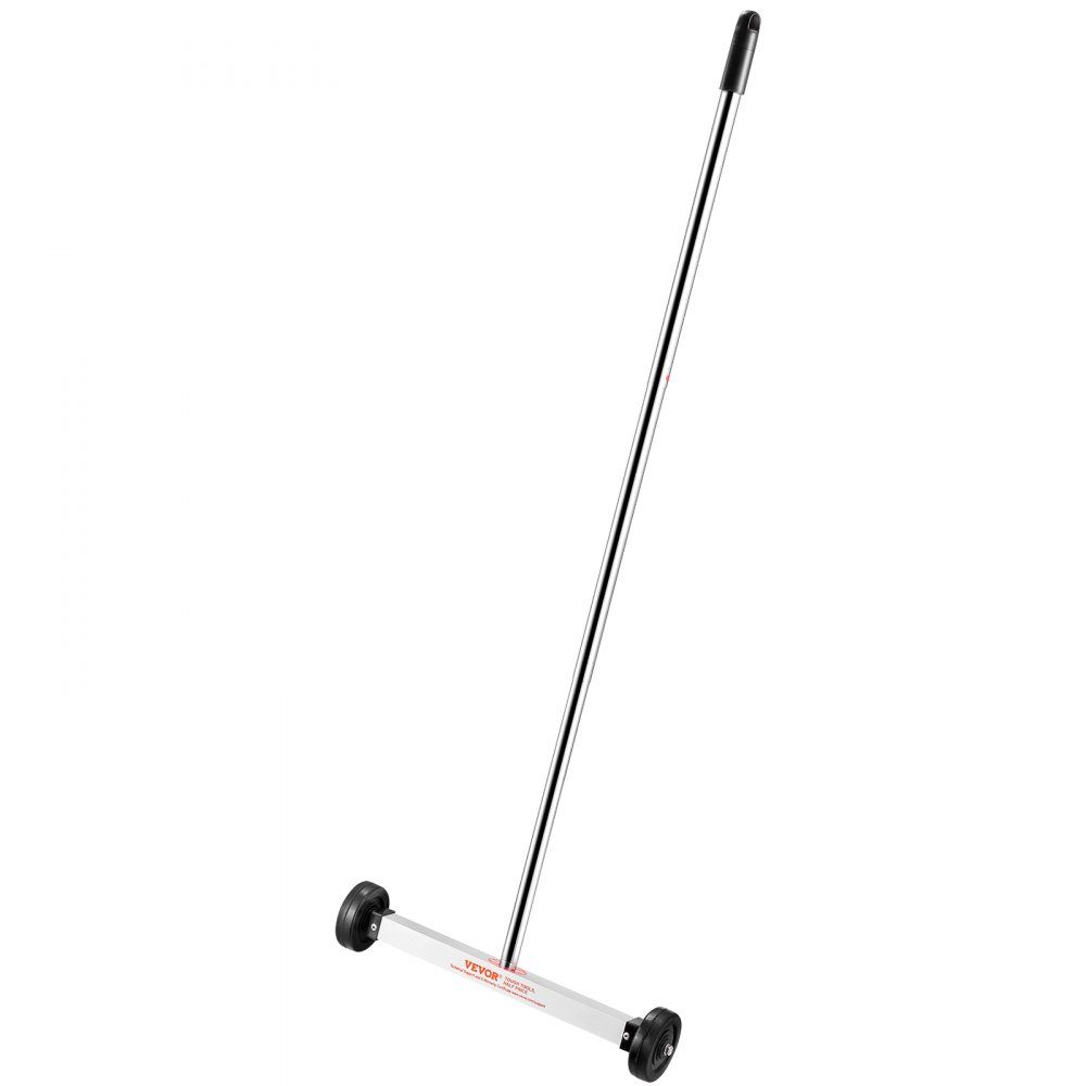 Magnetic Sweeper with Wheels, 15 Inch Mini Magnetic Sweeper, 8 Pound Capacity, Adjustable Handle, Lightweight Magnetic Sweeper for Picking Up Nails and Screws, Easy to Clean Workshop Garage