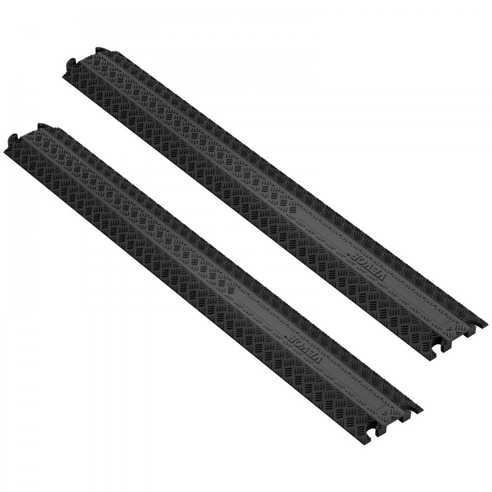 Paquet de 2 ralentisseurs 100x13x2cm, protection de câble de 2000lb, rampe de protection contre les chutes sur le couvercle de câble – Réf. HT-23242