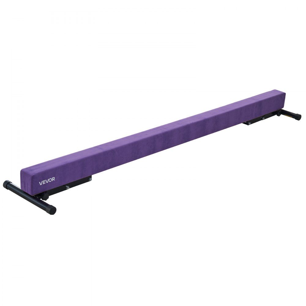 Schwebebalken Gymnastik Kinder 241 cm höhenverstellbar (5 Stufen/170/380470/540/565 mm), 158,7 kg belastbarer Gymnastikbalken, Schwebebalken für Fitnessstudio, Lila