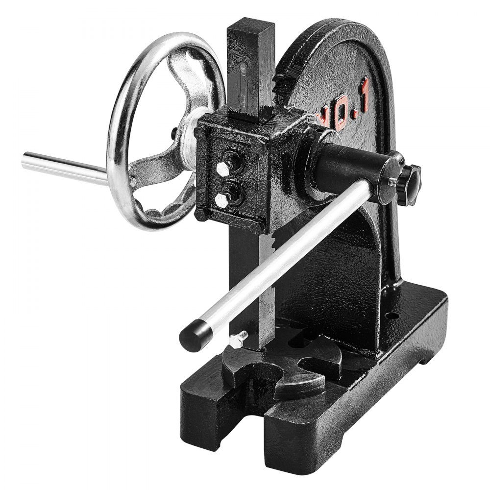 Mandrel Press, 1 Ton Hand Lever Press, Manual Mandrel Press Precision Hand Press, 135mm Maximum Height, Desktop Manual Cast Iron Punch Press for Punching, Bending, Stretching, Forming