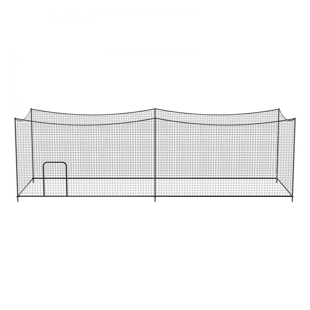 Baseball Batting Cage Net (Rectangular) 10668 x 3200 x 3100mm, Portable Training Net with 45-lagigem & Knotted HDPE Fabric & Long Positioning Ropes, Softball Training Cage Net Included