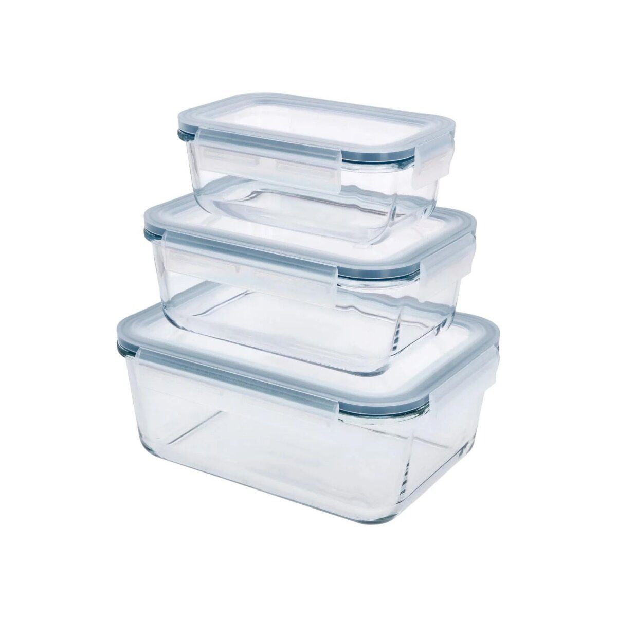 SILVERCREST® glazen voedselopslagcontainerset (rechthoekige set van 3)