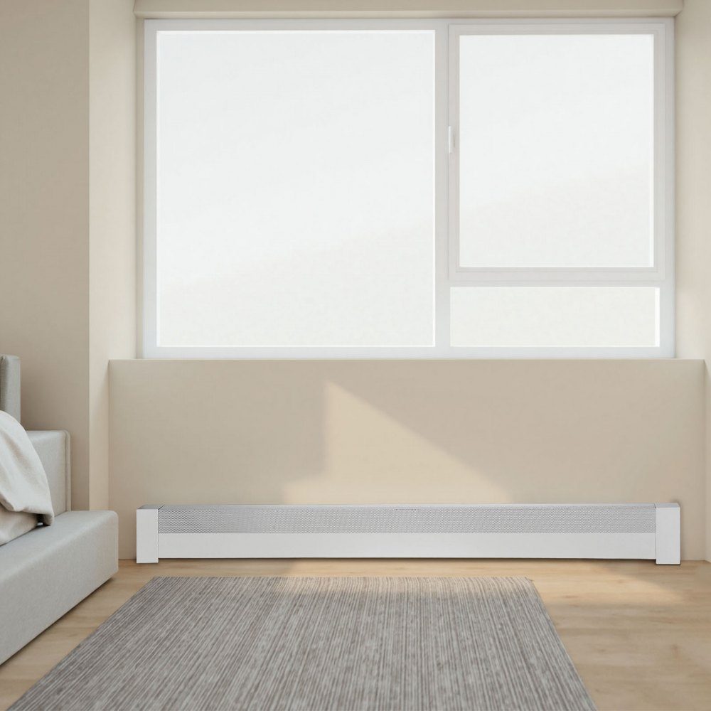 Heizungsabdeckungen, Basic-Serie, 1831 x 80 x 193 mm, Standard-Frontabdeckung für elektrische Heizkörper, robuste Ersatzabdeckung aus Stahl für Schlafzimmer, Weiß