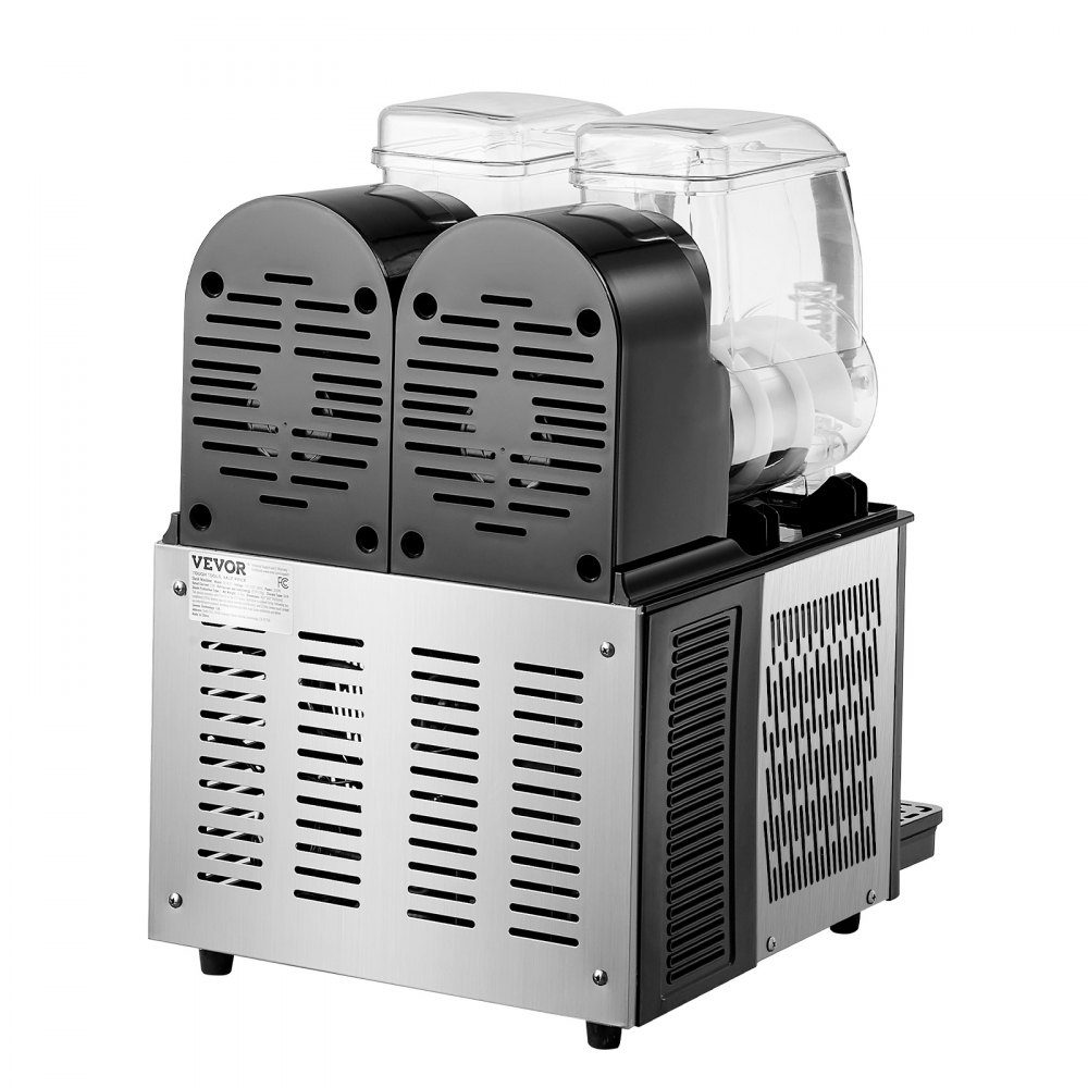 Commercial Slush Machine, 4L x 2 Double Tank Slush Ice Machine, Slushy Machine for Frozen Drinks, 32 Cup Margarita Smoothie Machine for Home, Party, Restaurant, Cafe, Bar