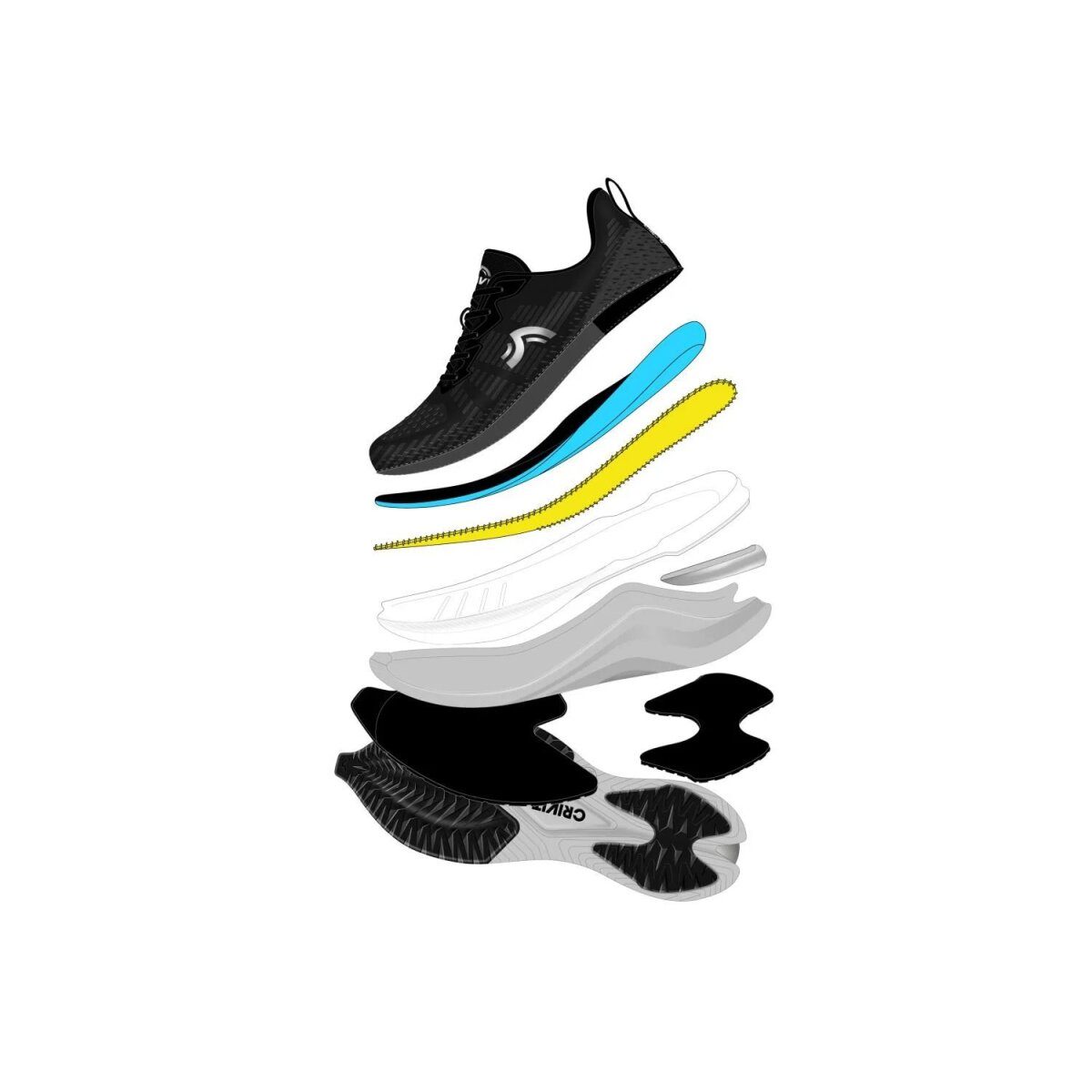Chaussures de course pour hommes CRIVIT, 43, noires