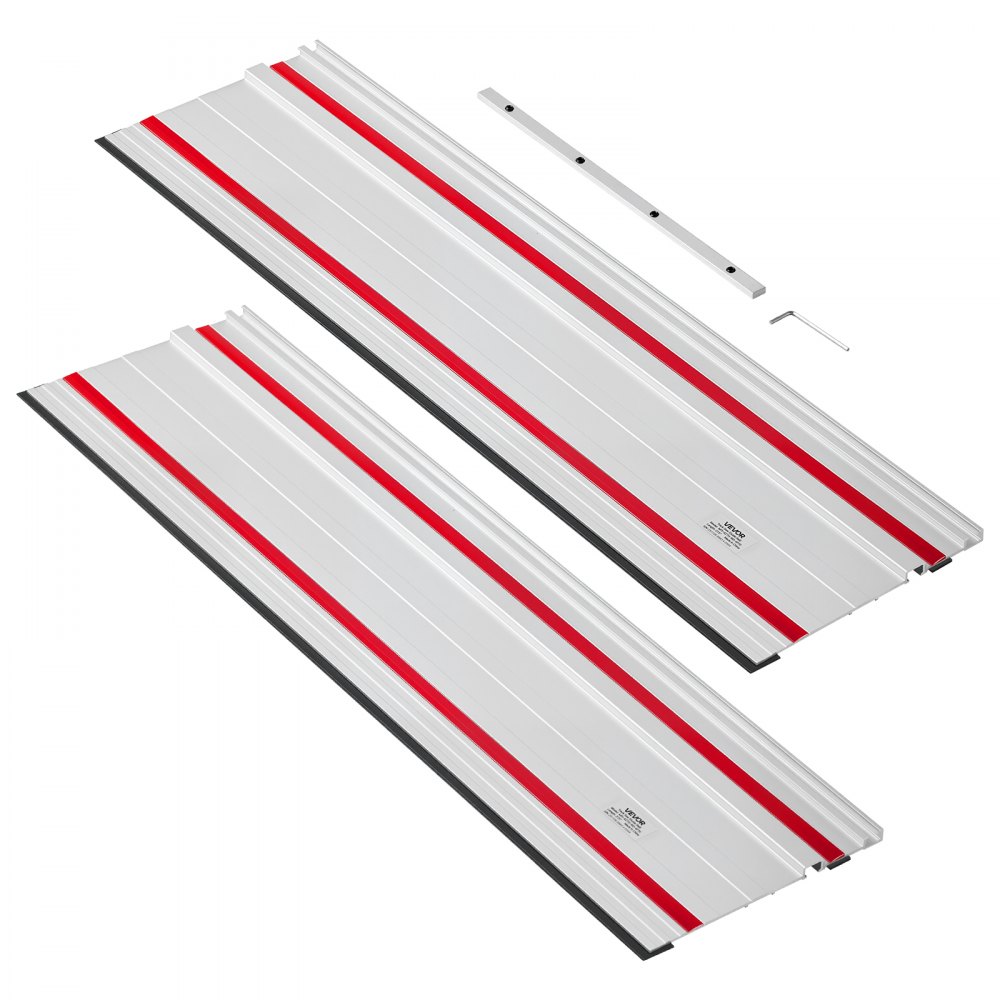 Guide rail hand circular saws, including 2 pieces 700 mm aluminum circular saw rails & 1 connector, compatible with various brands of plunge saws, for woodworking projects