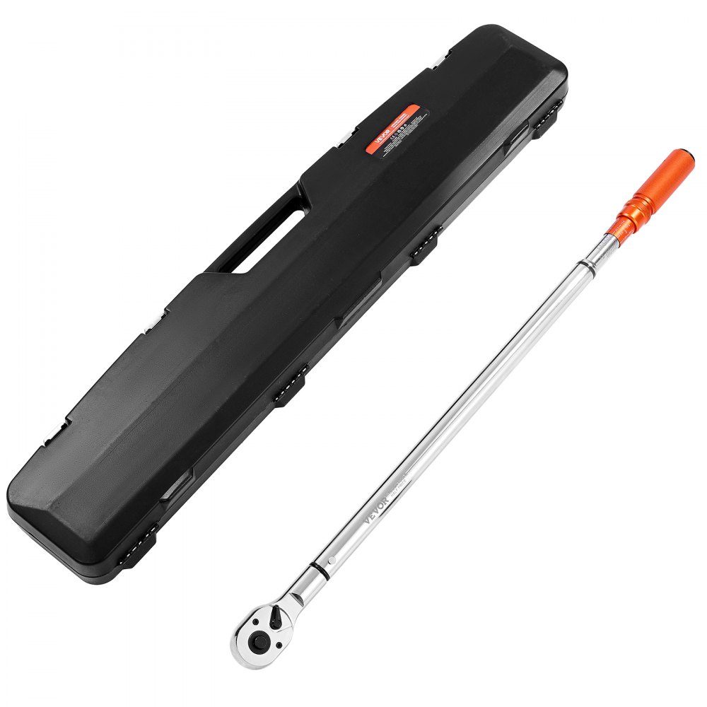 Click Torque Wrench 3/4" Drive 136-814N.m Two Way Torque Wrench Set with Dual Range Scales 48 Teeth ± 3% High Precision Alloy Steel for Car Repair Orange