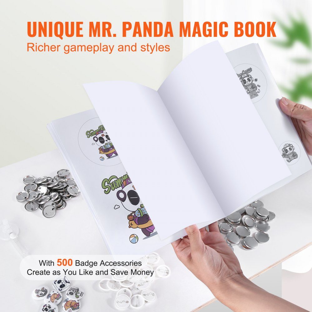 Button machine button machine 32 mm 500 pieces. Badge Punch Press, Button Press, DIY Badge Press Machine, Pinback Button Maker for Personalized Badges, Including Magic Book and Circle Cutter