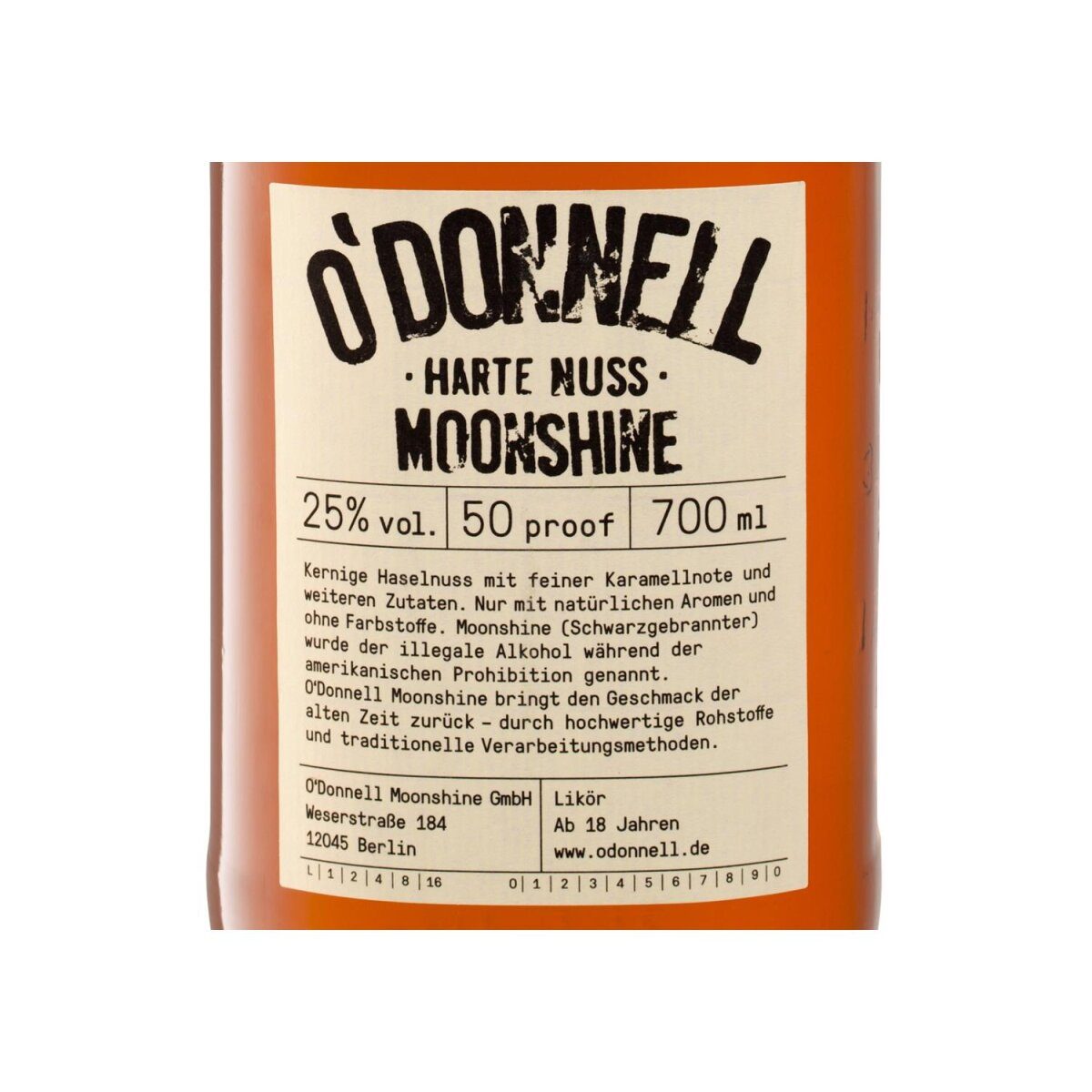 O`Donnel Moonshine Hartnusslikör 25 % Vol