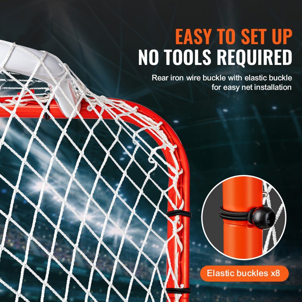 Hockey Goal Street Hockey Net, Street Hockey Goal Hockey Net, 183 x 64 x 122 cm, Hockey Training Goal Set, Official Professional Indoor/Outdoor Steel Tubing Hockey Goal with Net, White/Red, Training