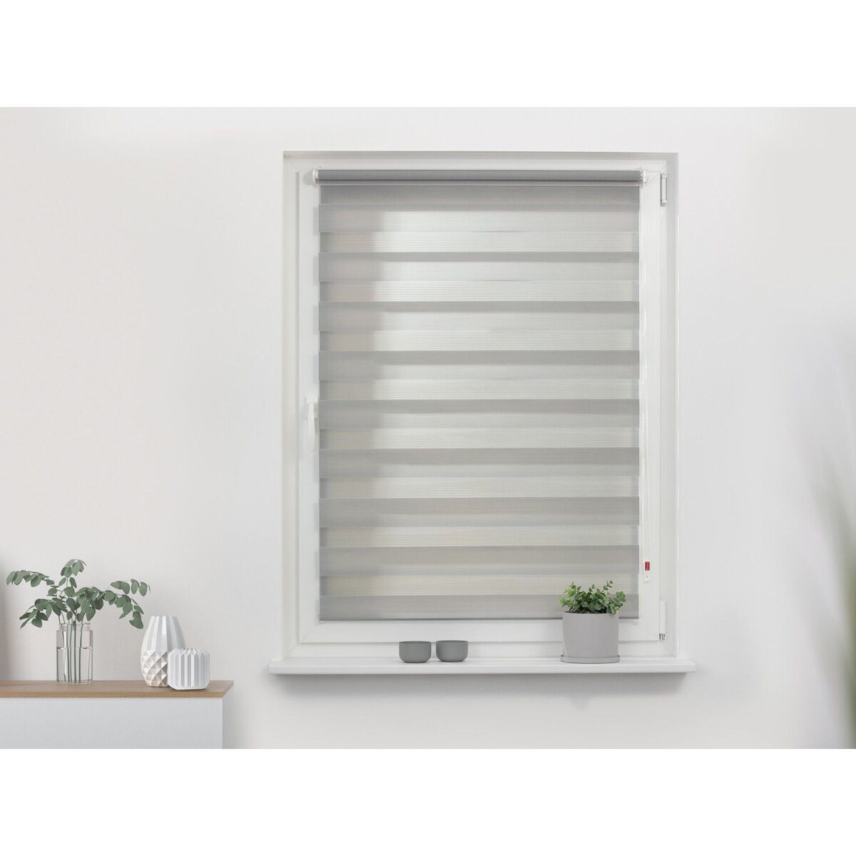 LICHTBLICK Duo Store enrouleur Klemmfix, sans perçage, à partir de 45 x 150 cm (gris, 60 x 220 cm)