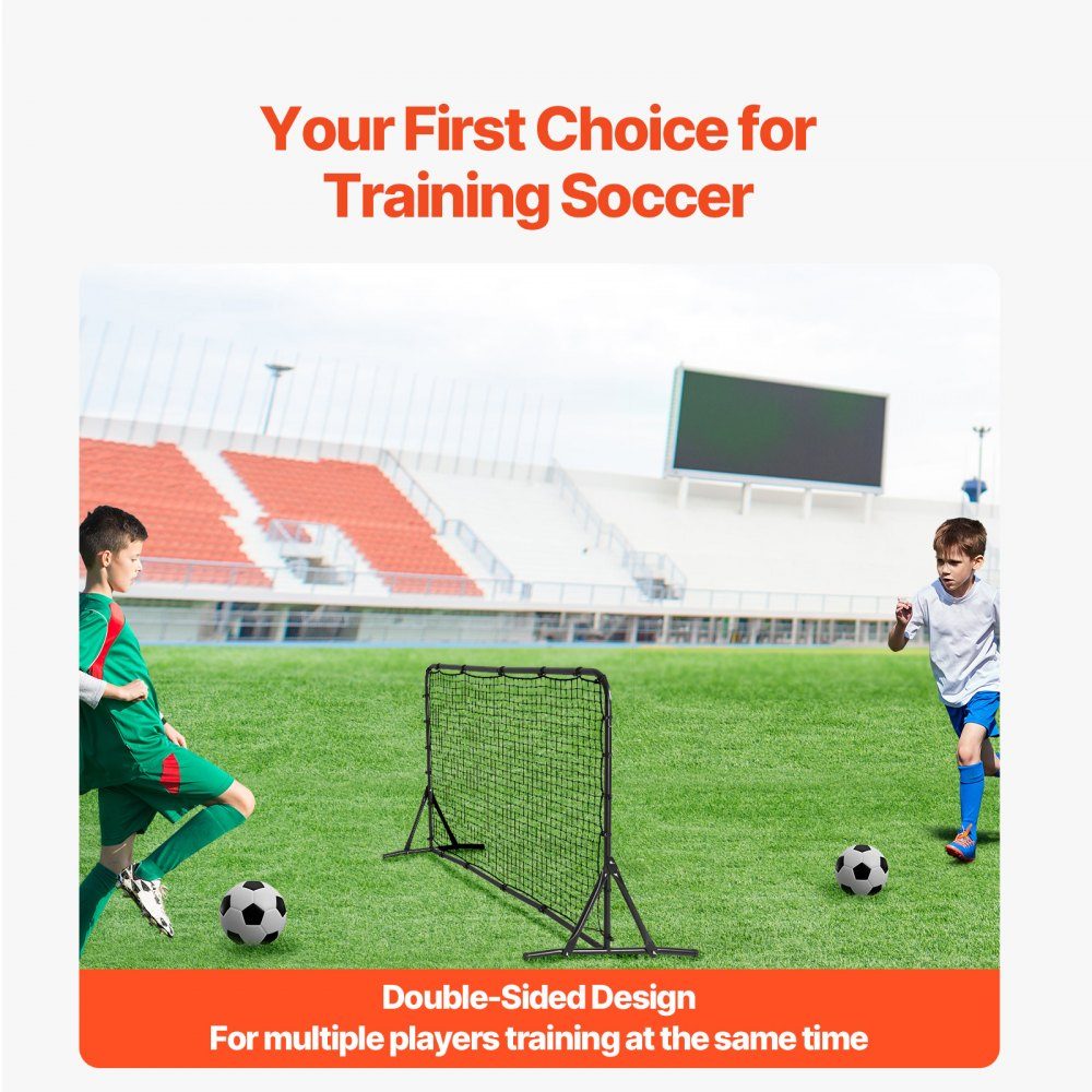 Soccer Rebound Net 6x4 Feet Portable Training Gift Double Sided Rebound Net Soccer Training Tool Tools and Equipment for All Ages Kick Back Rebounder