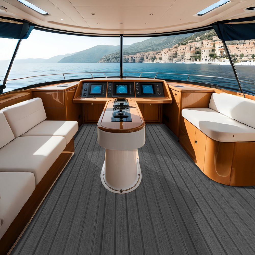 Plancher de bateau en mousse EVA pour pont de bateau, 2400 x 600 x 6 mm, antidérapant, auto-adhésif, 14 400 cm², tapis marin pour bateaux, yachts, pontons, ponts de kayak Plancher de bateau en mousse EVA pour pont de bateau, 2400 x 600 x 6 mm, antidérapant, auto-adhésif, 14 400 cm², tapis marin pour bateaux, yachts, pontons, ponts de kayak
