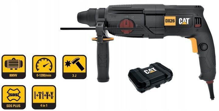 Schlagbohrmaschine CAT DX26 SDS+ 800W 3J 26mm Set im Koffer