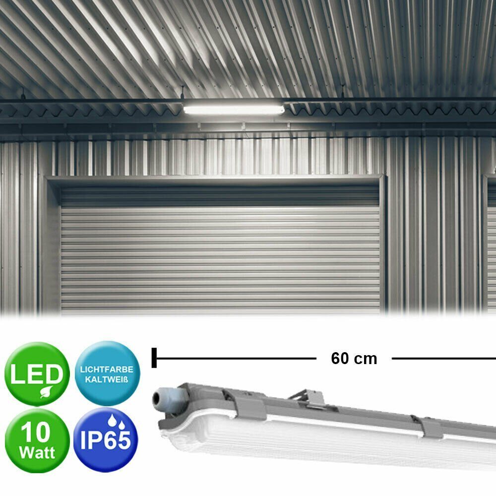 Set of 3 LED industrial lamps, work instead of lamps, wet room lamps