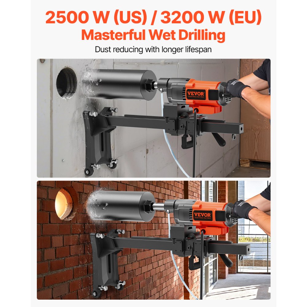 Système de forage au diamant Foret à noyau diamant 3200 W Foret à noyau 0-750 tr/min, foret magnétique de 26 cm adapté au perçage du béton armé, du marbre, etc. Système de forage au diamant Foret à noyau diamant 3200 W Foret à noyau 0-750 tr/min, foret magnétique de 26 cm adapté au perçage du béton armé, du marbre, etc.