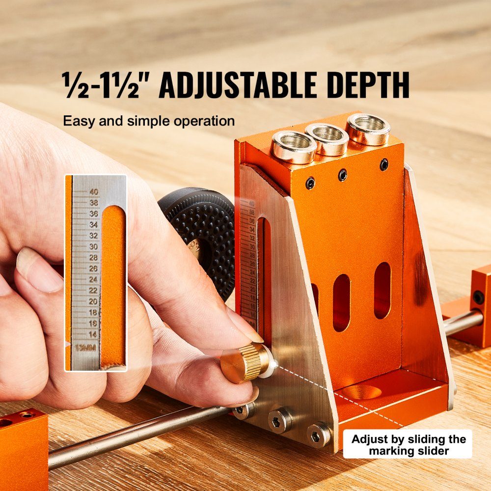 Pocket Hole Jig Set, Three Pocket Holes with Wrench and Square Drive Bits, Dowel Aid Drill Jig for Drilling Pocket Holes and Slanted Holes, Woodworking Drilling Aid