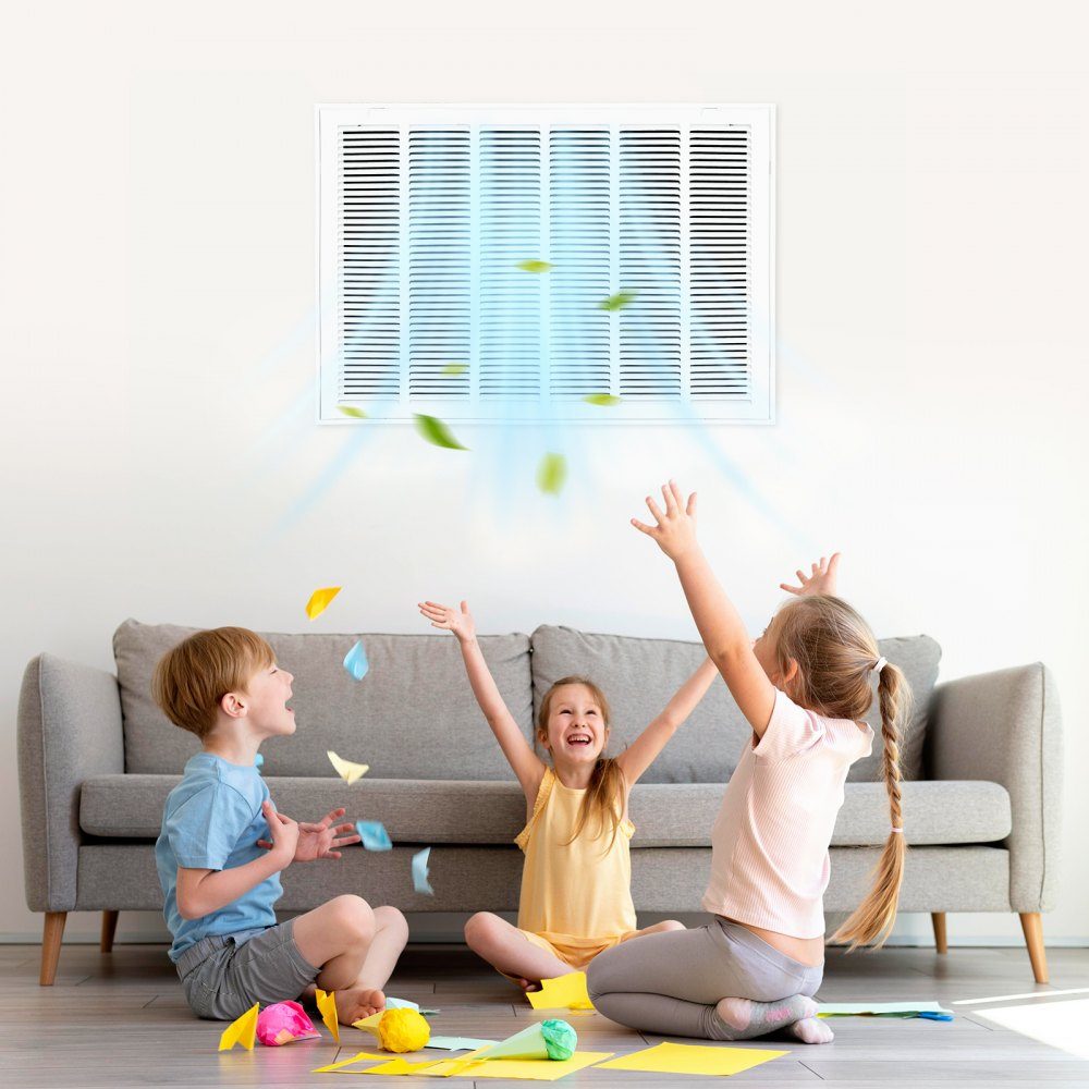 Ventilation grille 83x57.2x4 cm, suitable for installation opening 75.5x50.5 cm, filter NOT included, exhaust grille for the wall, exhaust grille made of steel