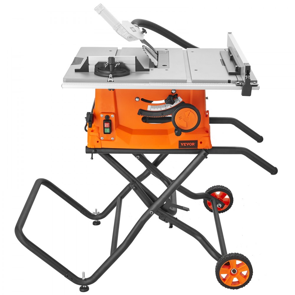 Scie à table 1800 W, scie à table Ø254 mm, 4800 tr/min, section transversale 85 mm à 90°, coupe en biseau 55 mm à 45°, butée d'angle -60˚/60˚, idéale pour couper du bois et pour les projets de menuiserie de bricolage