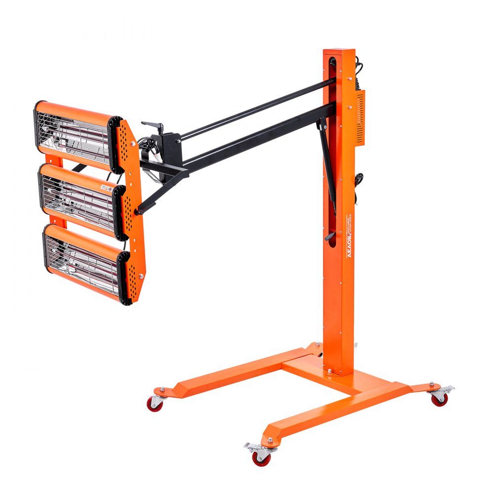 Infrared Curing Lamp, 3300W, 1-60 Min Time Setting, Automatic Curing Lamp with Auto Heater and Holder, 8.61 Square Feet Baking Area, Spray Bake Booth Heaters, Paint Dryer