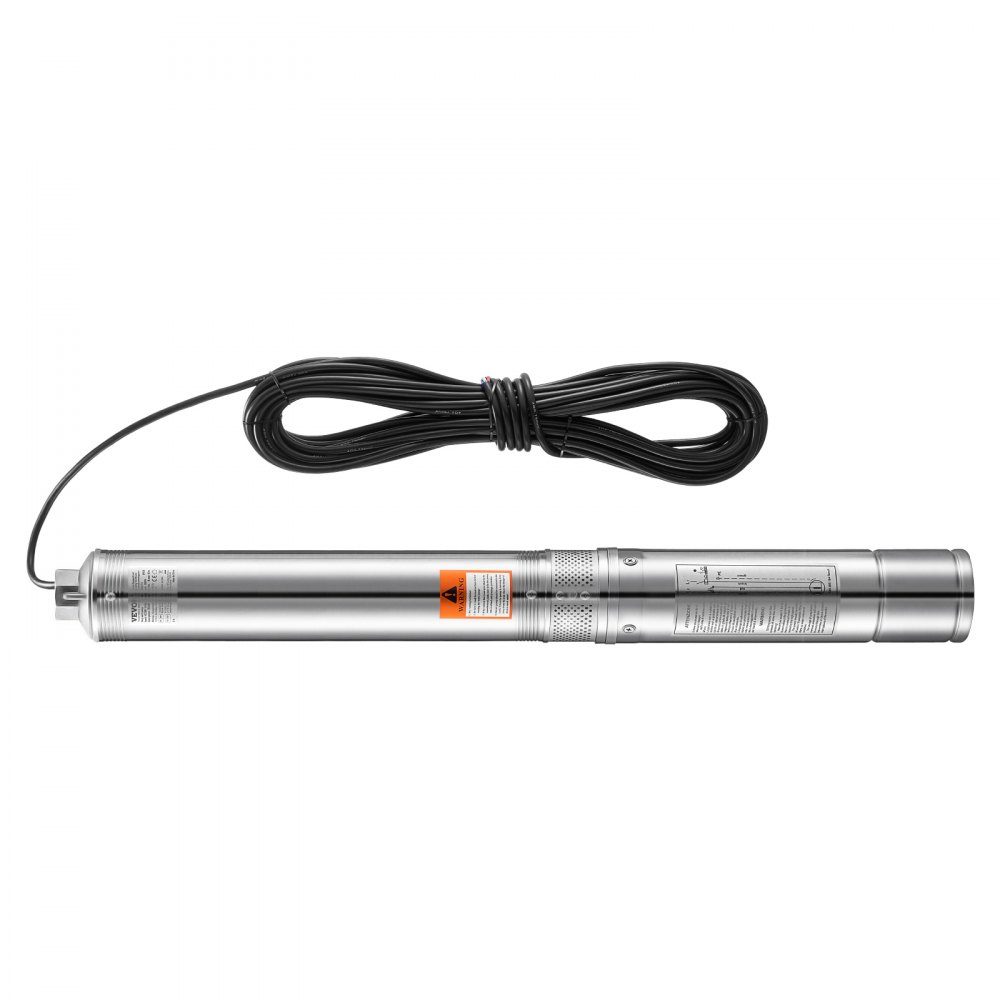 Deep Well Pump, 1100W Input Power, 65L/min Flow, 85m Head, with 20m Cable, External Control Box, Submersible Pump, for Industrial Irrigation and Home Use, IP68