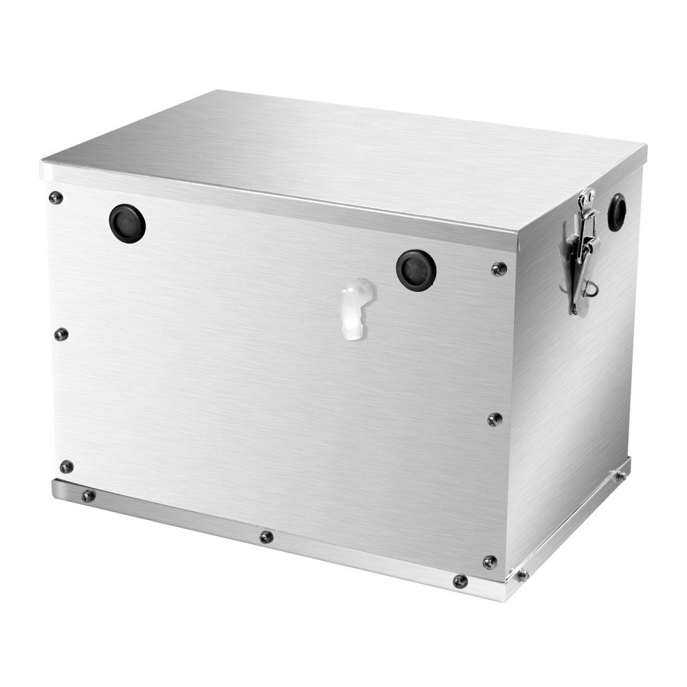 Batteriekasten, Gruppe 24/31, Batteriekasten für Schiffsbatterien mit Griffen und Kabellöchern mit Gummitülle, Gehäuse aus Aluminiumlegierung, geeignet für Offroad-Rennwagen und LKWs