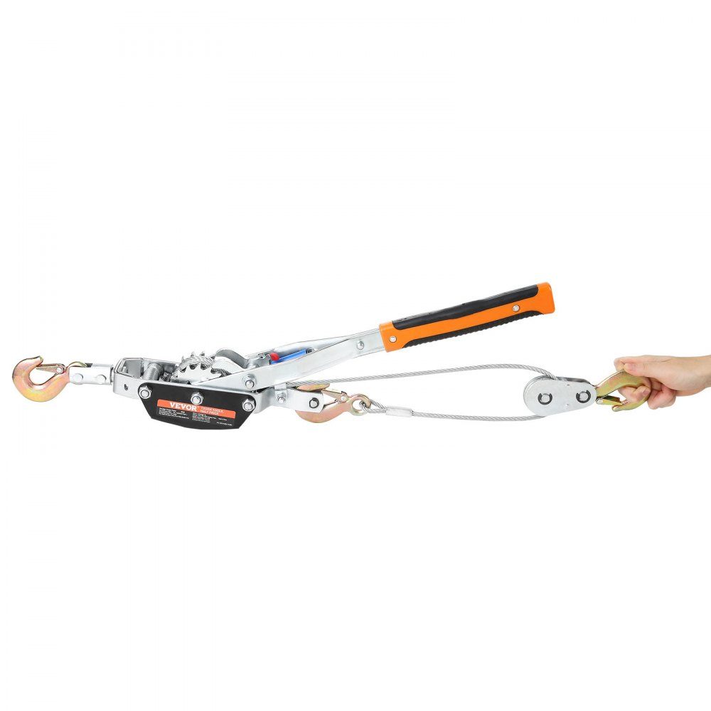 Towing Winch, 5T Pulling Force, 3.5M Steel Cable, 3 Hooks, Heavy Duty Two Speed ​​Ratchet Puller Tool, Automotive Hoist Cable Puller, Ideal for Vehicle Rescue