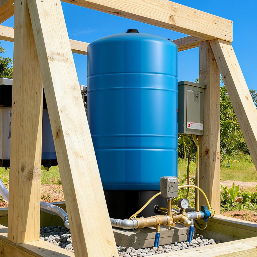 Vertikaler Brunnendrucktank, 75,7 l vorgeladener Druckwassertank für Brunnenpumpen, Wasserspeichertank aus Kohlenstoffstahl für Heim-, Schul-, Bauernhof- und Bewässerungssysteme