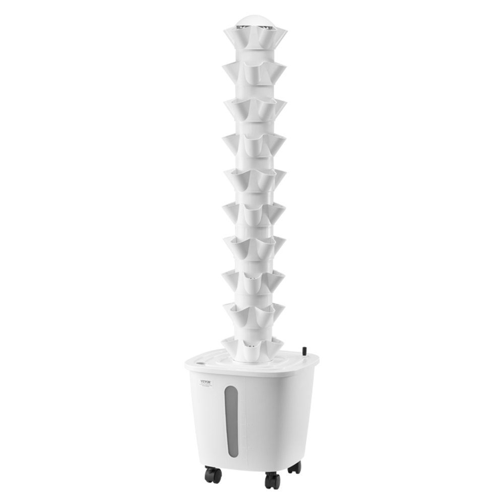 Hydroponic Growing System, 50 Slots Vertical 10 Tier Hydroponic Tower Hydronic Garden with Water Pump and Wheels Indoor Plant Germination Kit for Herbs, Fruits and Vegetables