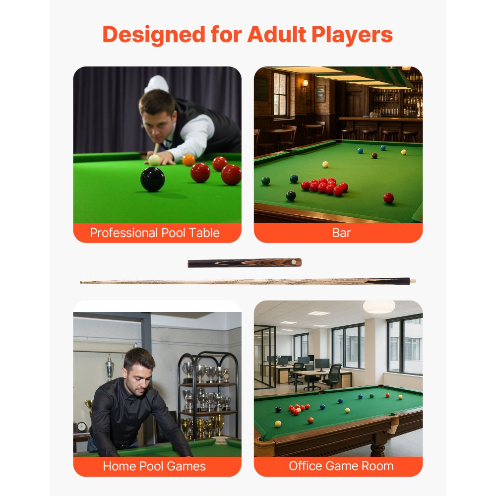 Snookerkeu poolkeu (1447,8 mm/540 g) met verlengstang en leren punt, aluminium behuizing en handdoek, biljartkeu, geschikt voor professionele pooltafels, bars, thuis, op kantoor