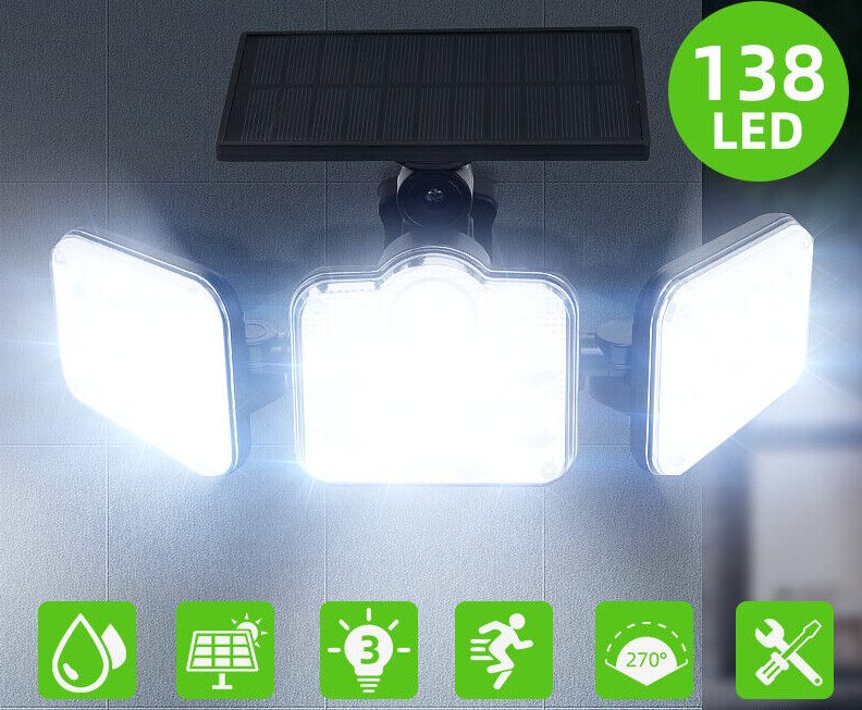270 Degree Solar Light with Motion Sensor Solar Lamp Outdoor Garden Wall Light Spotlight Home