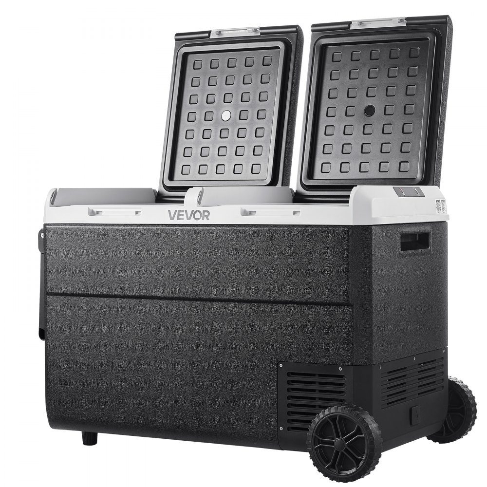 95L Electric Compressor Cooler, 12/24V DC & 100-240V AC, Portable Car Cooler Box with Wheels and Handle, Freezer up to -20°C, Mini Fridge for Car, RV, Truck, Camping and Outdoor