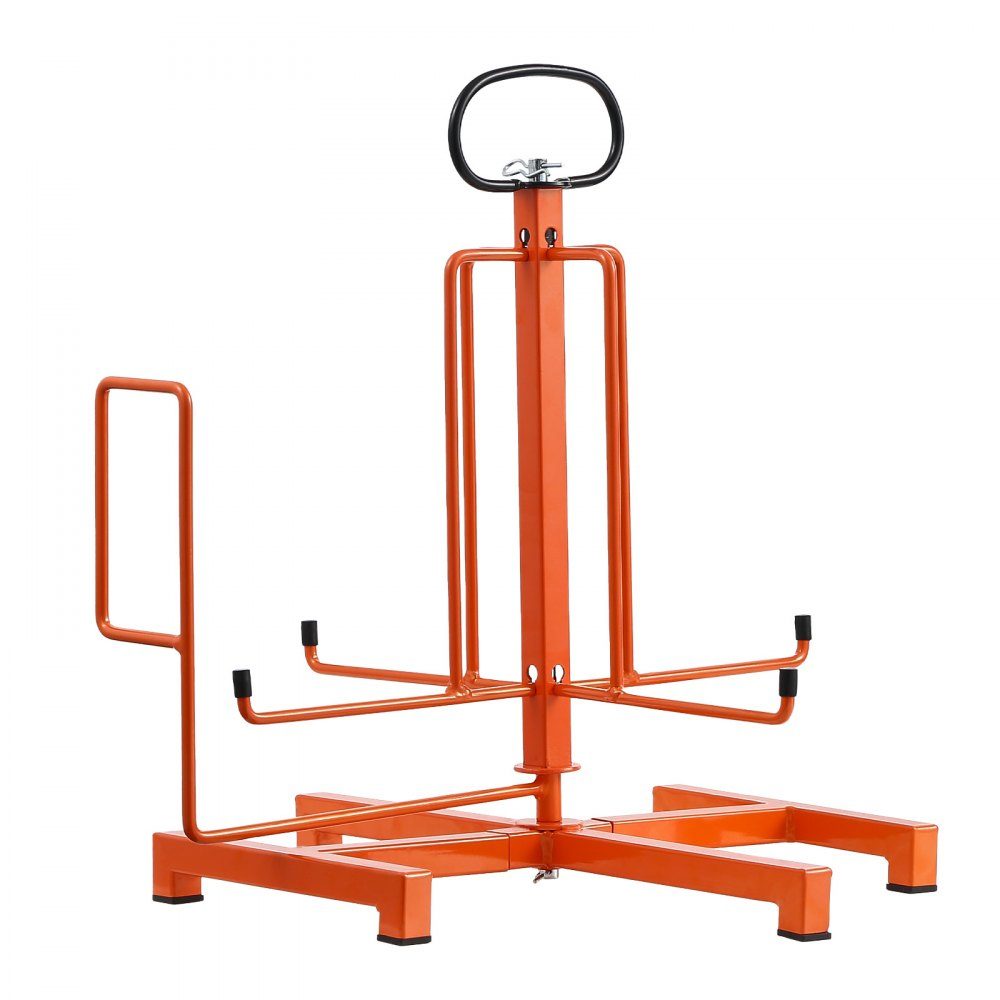 Wire Spool Holder, Floor or Wall Mounted (100/50 lbs), Cable Spool Dispenser, Portable Wire Reel with Handle, Swivel Eyelet, for Cable Transport in Various Conditions