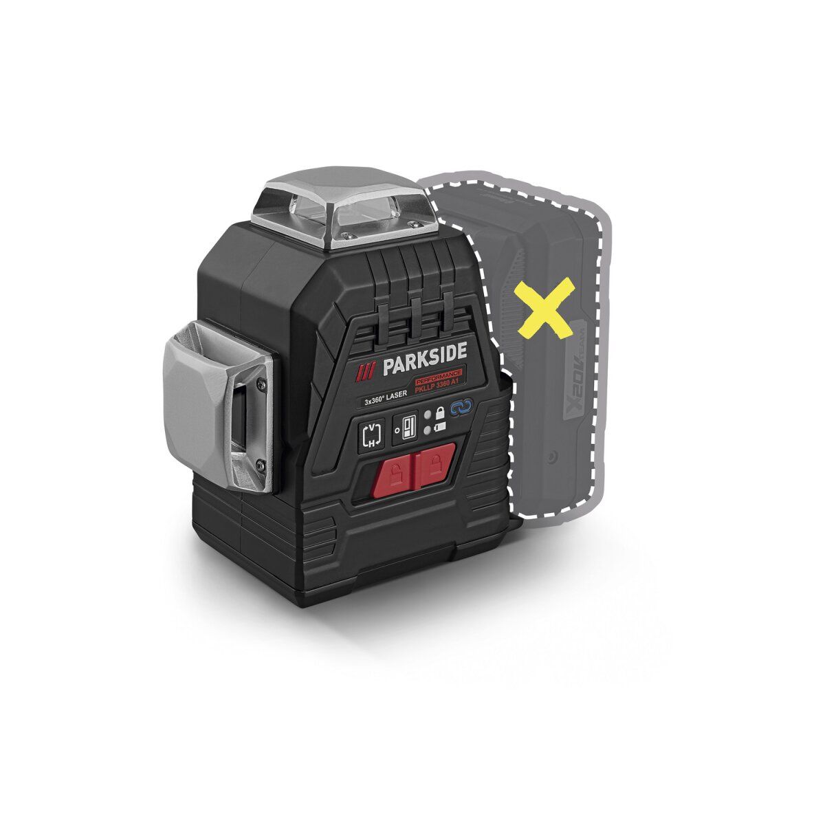 Akumulatorowy laser krzyżowy PARKSIDE PERFORMANCE® 20 V »PKLLP 3360 A1«, bez akumulatora i ładowarki Akumulatorowy laser krzyżowy PARKSIDE PERFORMANCE® 20 V »PKLLP 3360 A1«, bez akumulatora i ładowarki