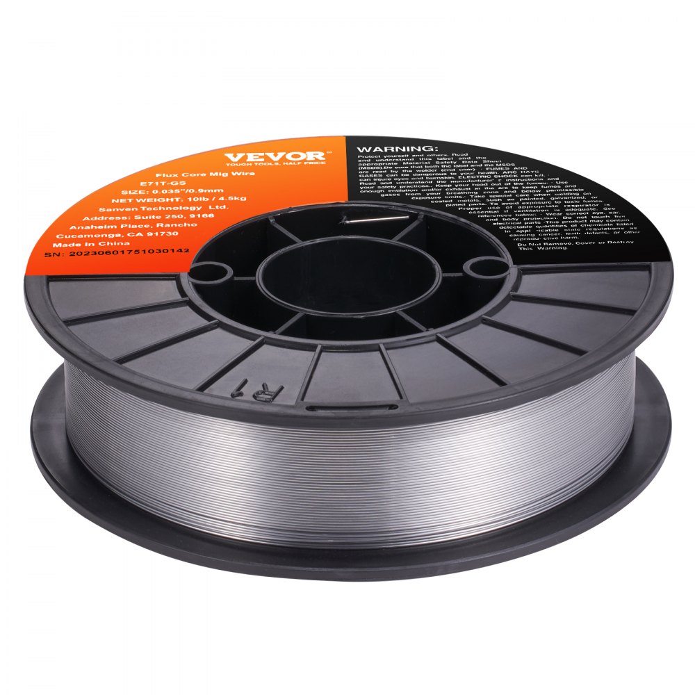1 roll of cored wire E71T-GS 0.9 mm 4.5 kg MIG/MAG welding wire 200 mm spool diameter welding wire roll 560 Mpa tensile strength cored wire welding without shielding gas 1 roll of cored wire E71T-GS 0.9 mm 4.5 kg MIG/MAG welding wire 200 mm spool diameter welding wire roll 560 Mpa tensile strength cored wire welding without shielding gas